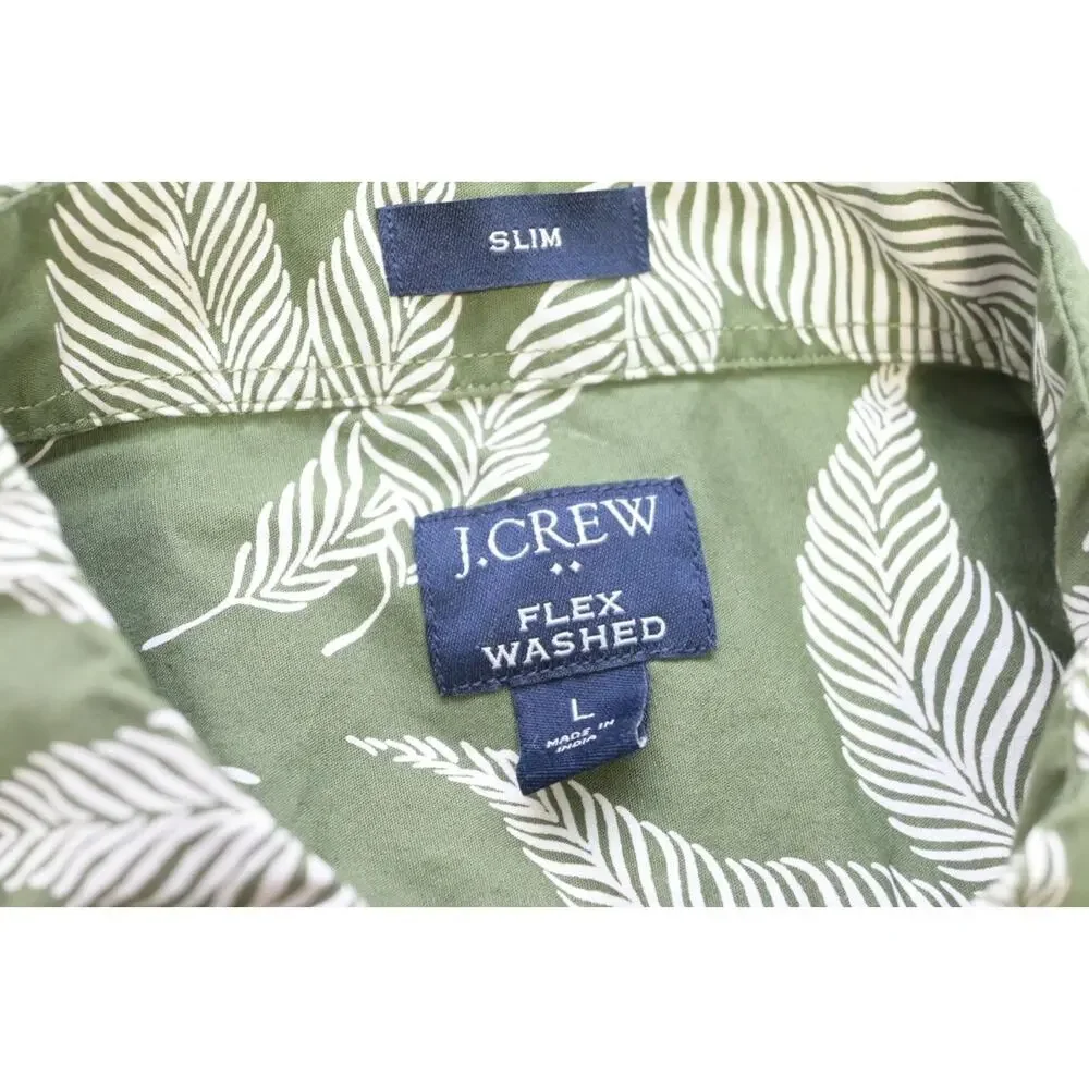 J Crew Dress Shirt Slim Fit‎ Floral Button Up Flex Washed Mens Sz Large
